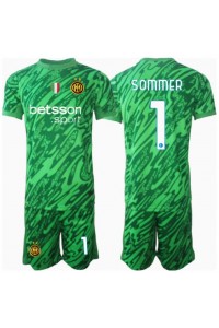 Inter Milan Yann Sommer #1 Keeper Babyklær Hjemme Fotballdrakt til barn 2024-25 Korte ermer (+ Korte bukser)